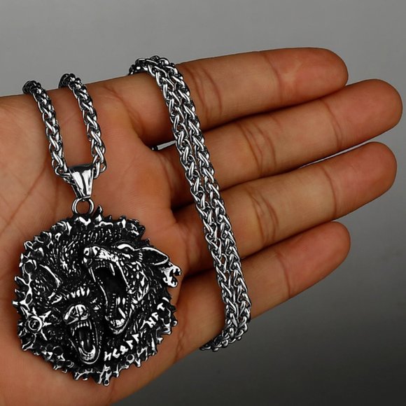 Other - ❤️Wolf Head Runes Stainless Steel Unisex Pendant Necklace, GP1231300